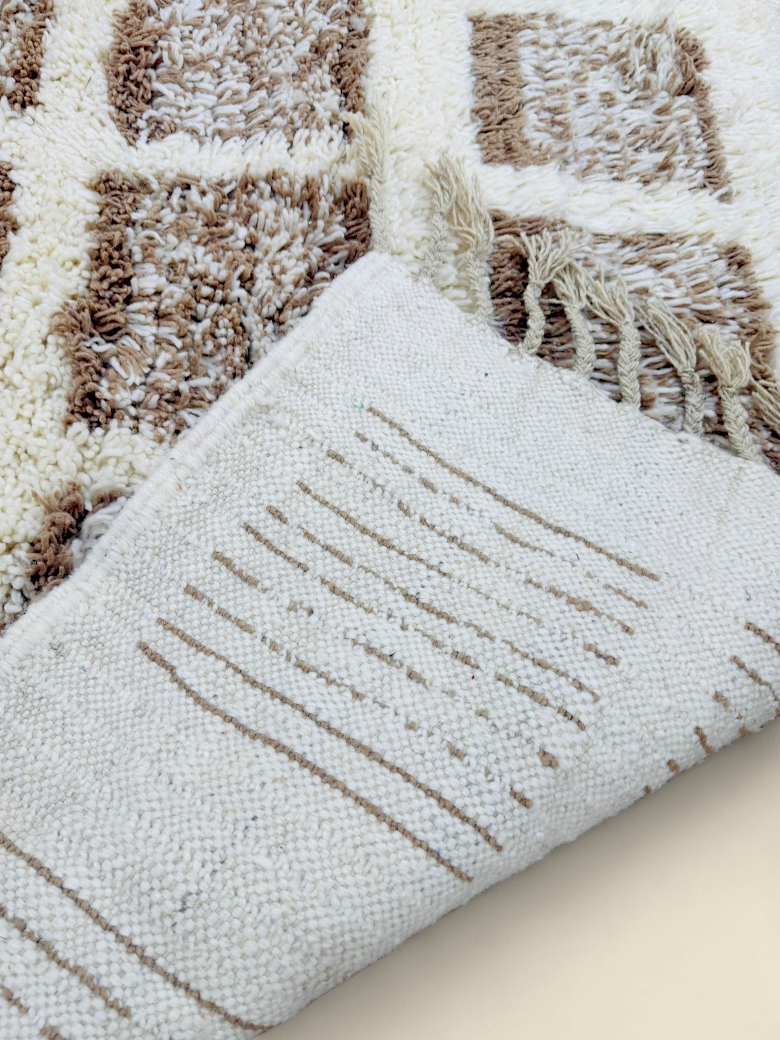 Tilila Moroccan Berber Rug – Handwoven Wool Checkered Design - We The Collective