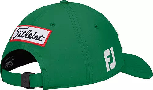 Titleist men's Tour Performance golf hat with adjustable strap and breathable fabric, designed for comfort on the course.