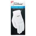 Titleist Perma Soft golf gloves by ParWestGolf showing a pair of black and white golf gloves with textured palms.