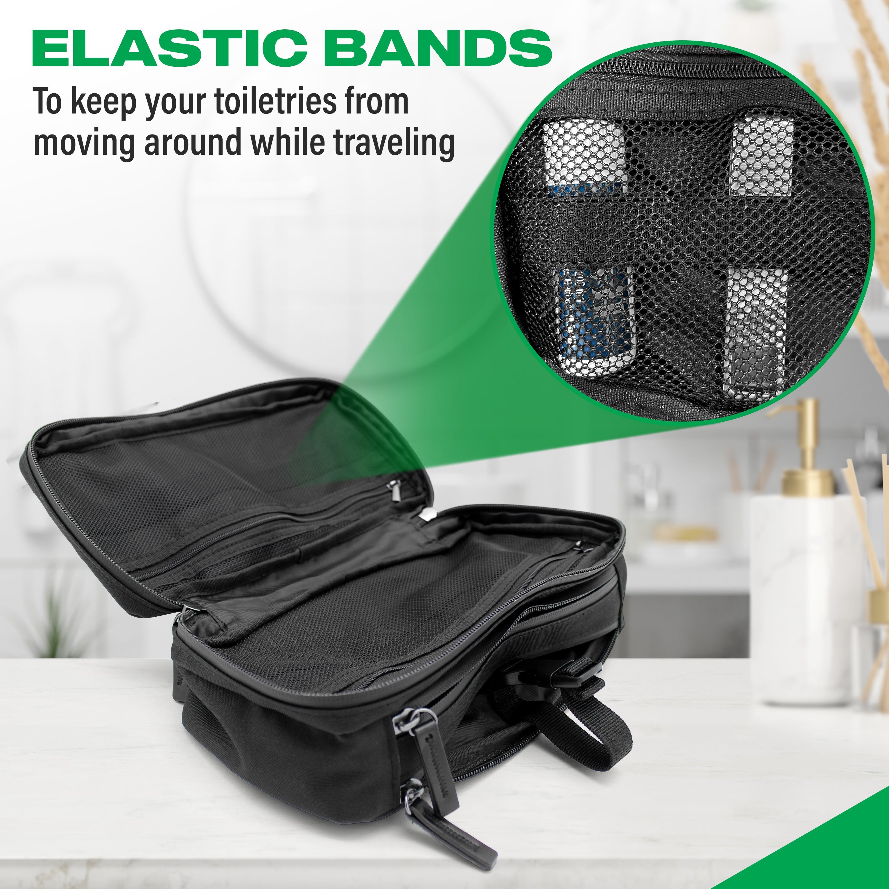 COR Surf compact toiletry travel bag with multiple compartments, made of durable material, ideal for organizing personal accessories during travel.