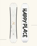 ZEITBIKE Slash by GiGi Happy Place snowboard with blank top art, showcasing vibrant graphic design on a high-quality snowboard.