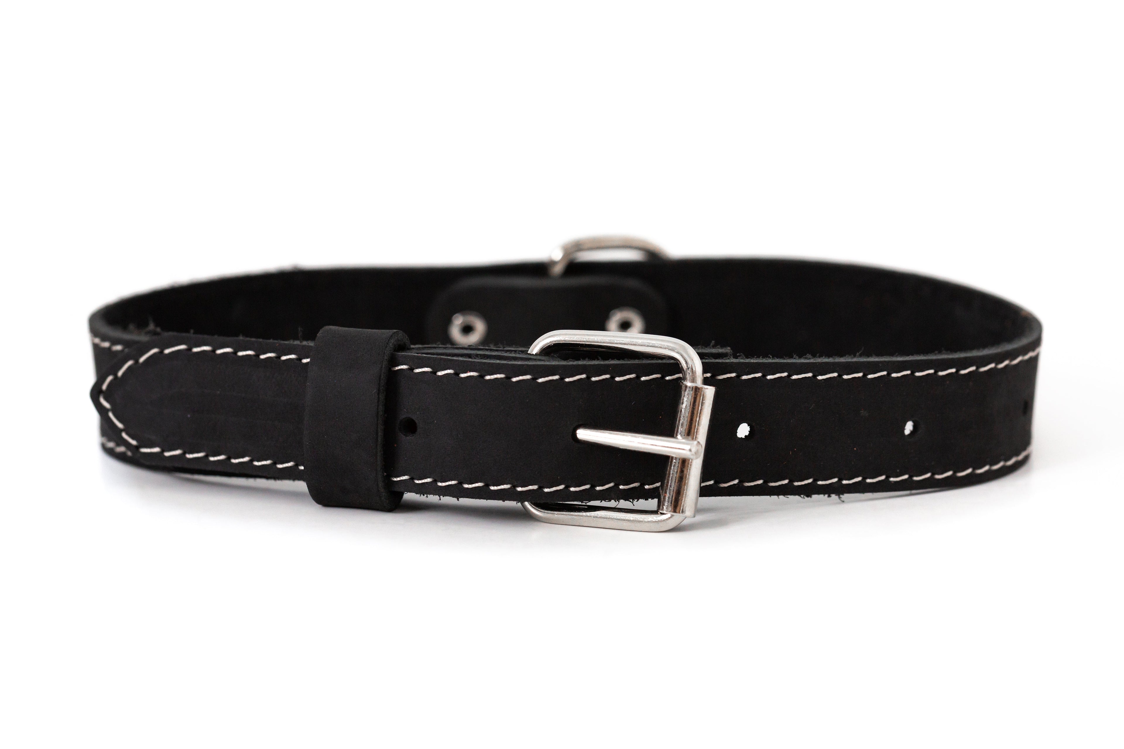 Traditional Black Leather Dog Collar - OVERLANDERS Outfitter