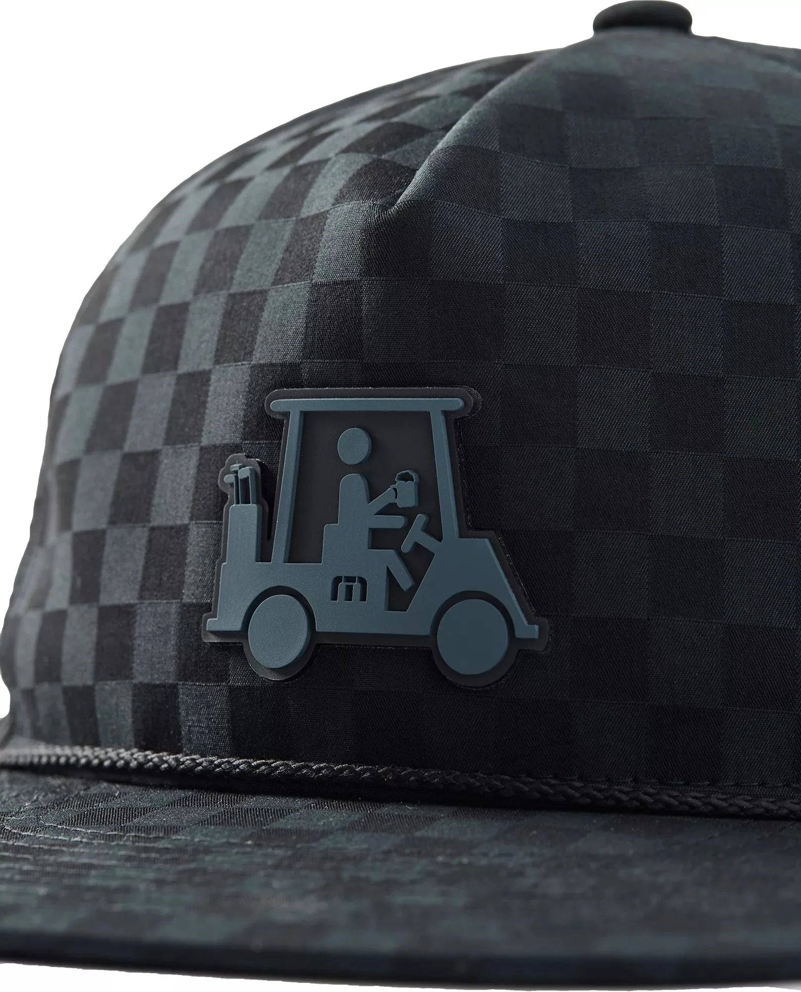 TravisMathew adult Time Arrival golf hat in neutral color with curved brim and embroidered logo, designed for outdoor golf activities.