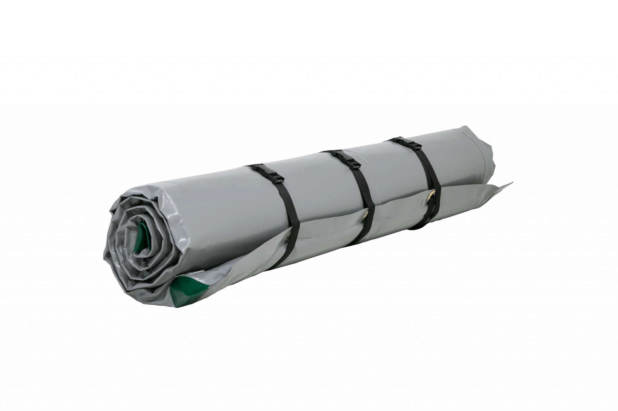 AIRE Truckbed Landing Pad rolled up, designed for truck camping, measuring 78" x 48" x 3".