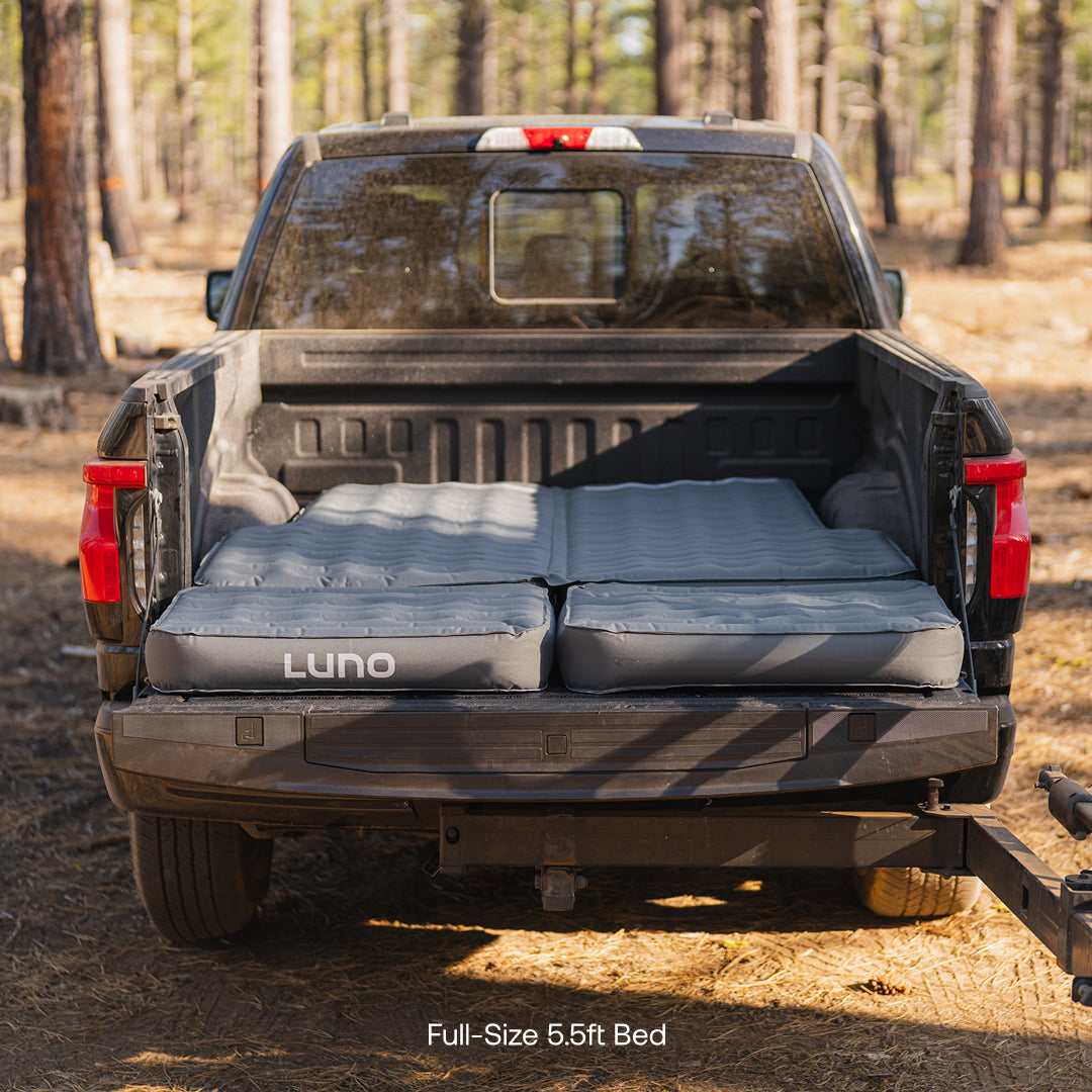 Luno® AIR Truck Bed Mattress designed for full-size 5.5ft truck beds, featuring a durable, comfortable surface.