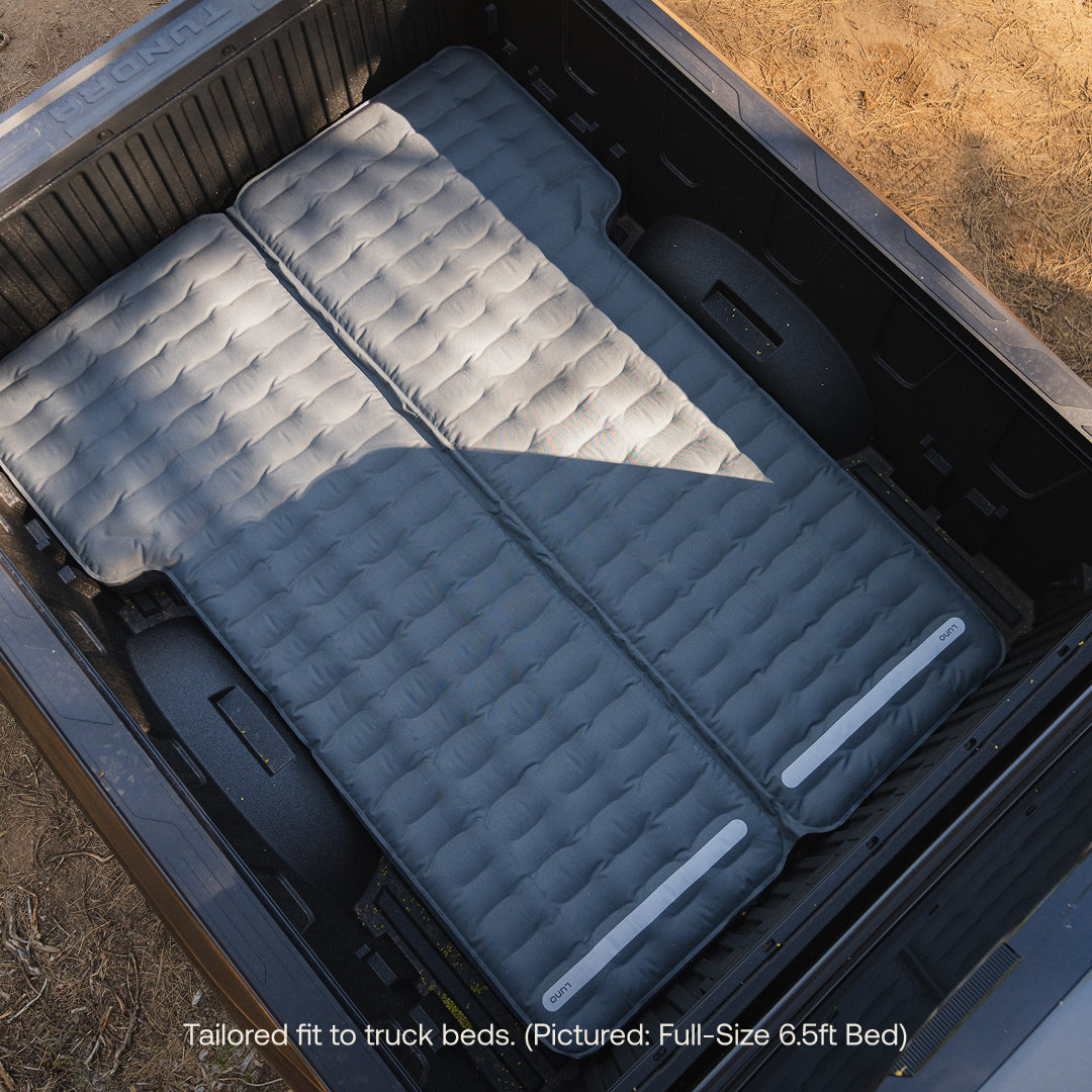 Luno® AIR Truck Bed Mattress for full-size 6.5ft truck beds, featuring a durable and comfortable design.