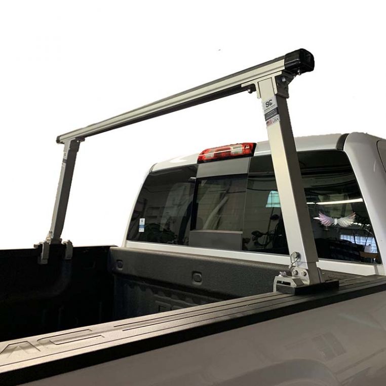 Backcountry Sportsman Tuff Truck Rack with loading bars installed on a Toyota Tacoma pickup truck.