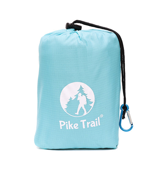 Turquoise blue Pike Trail sleeping bag liner cover, lightweight and breathable for added comfort and warmth during camping.