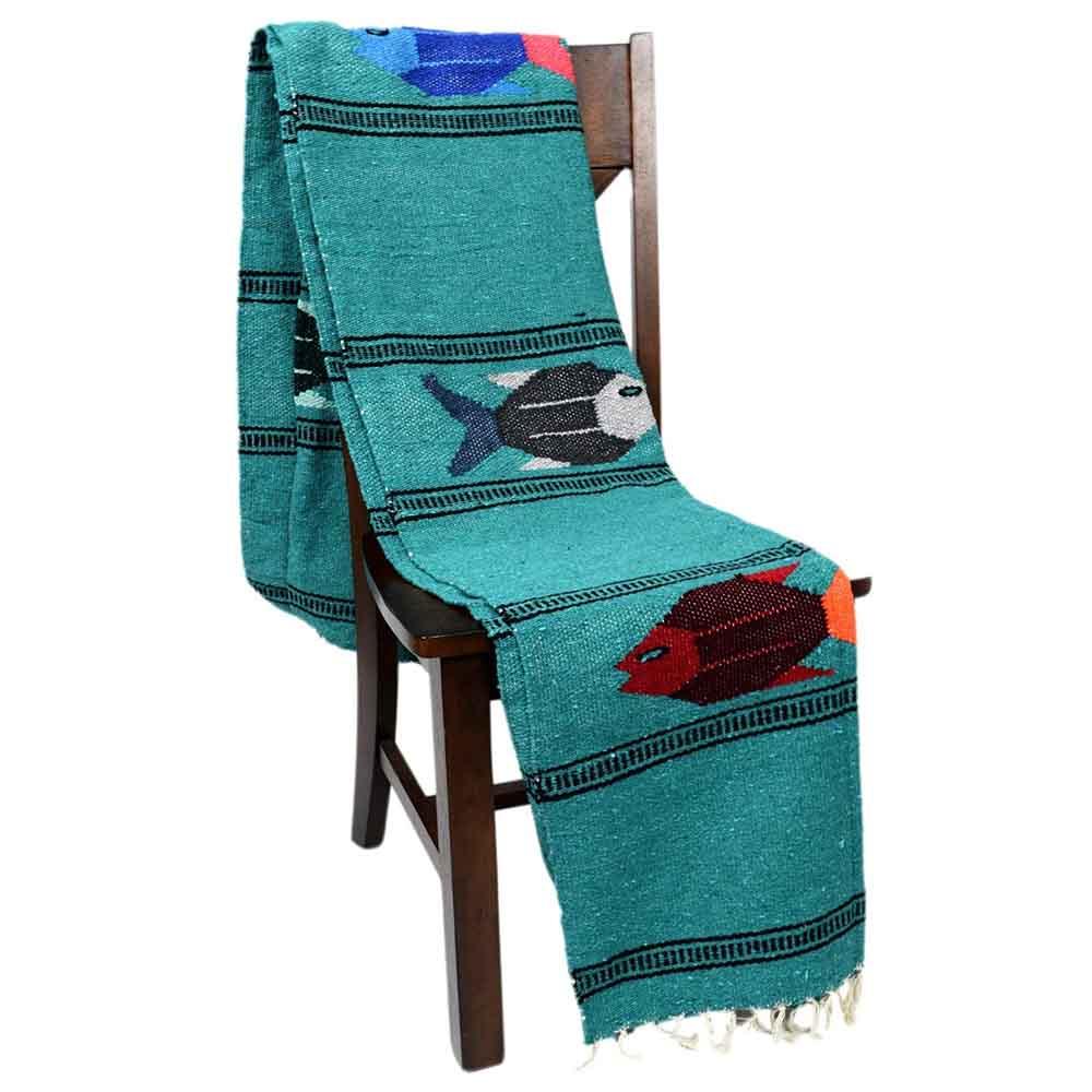 Midnight Teal Baja Fish Yoga Blanket - OVERLANDERS Outfitter
