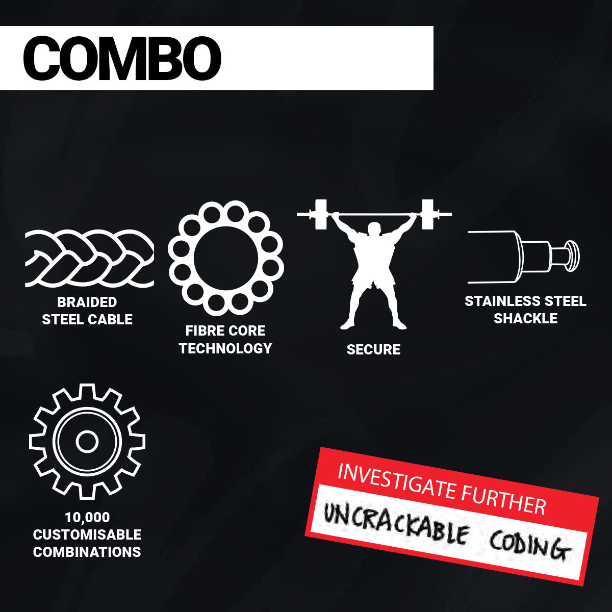 Knog Twisted Combo cable lock by ZEITBIKE featuring a durable braided design and combination locking mechanism.