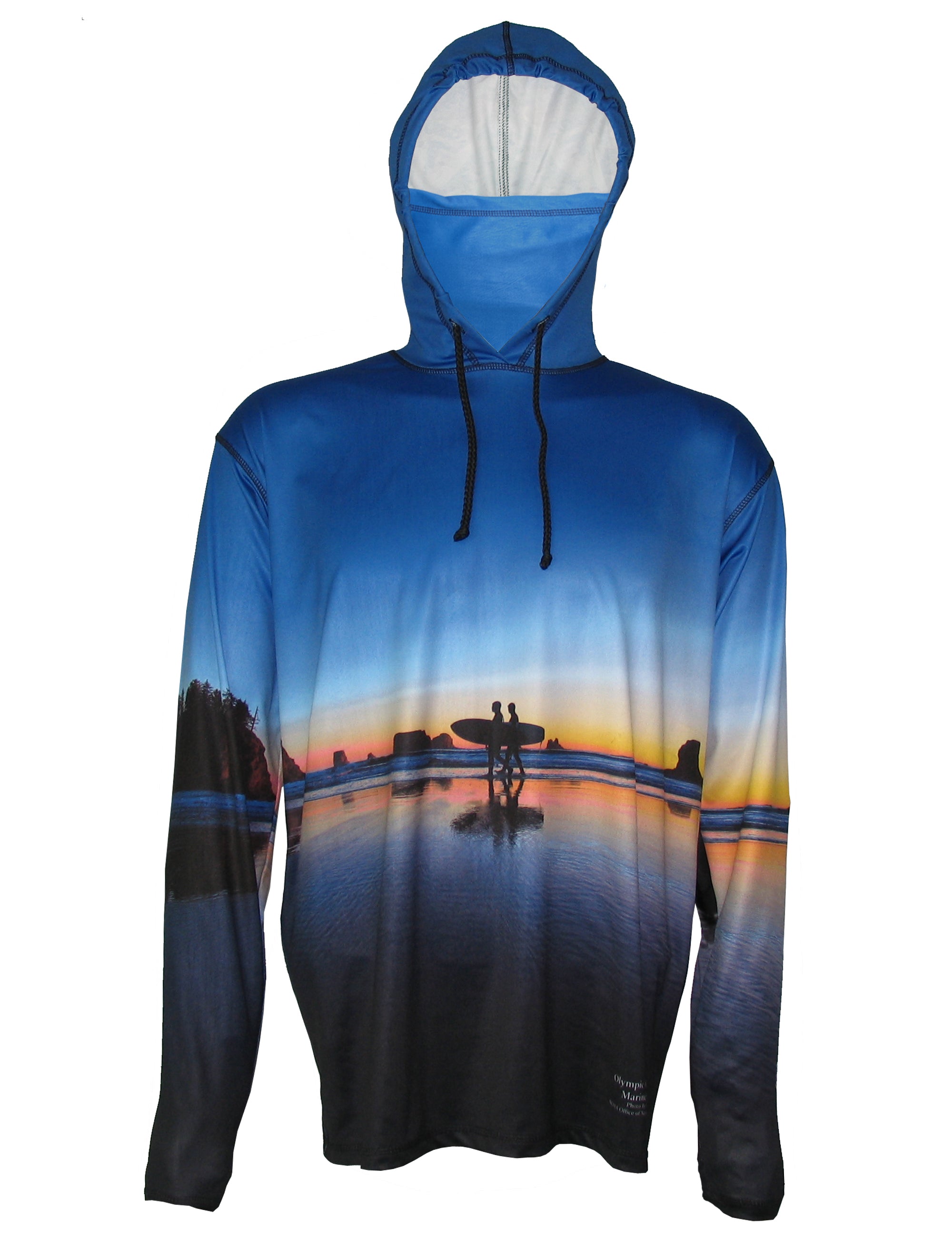 Two surfers graphic hoodie by Sunpro from Cognito Brands features a lightweight ocean-themed design with two surfers on the front.