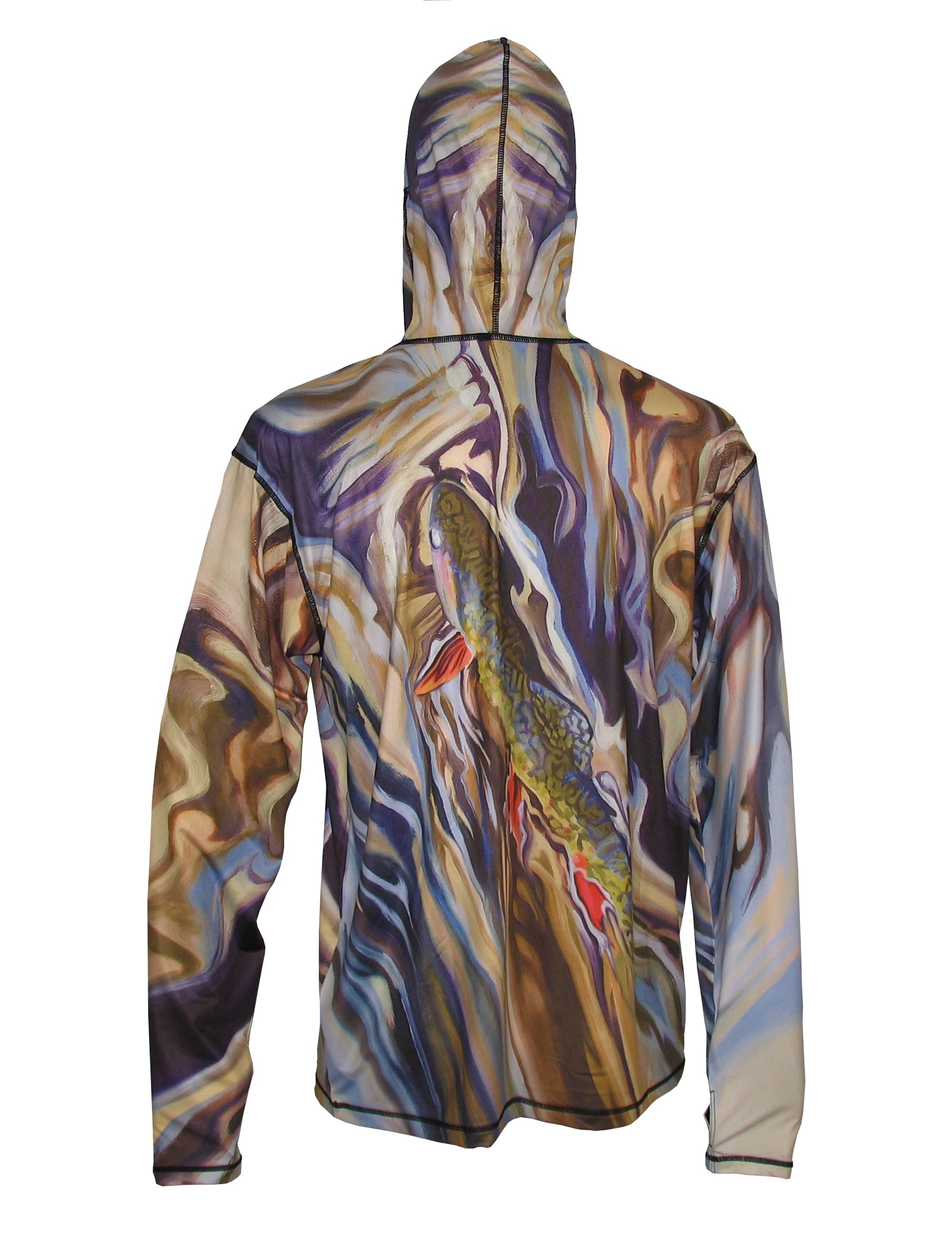 Cognito Brands UGV Brook graphic fishing hoodie from Sunpro Hoodies, featuring a detailed outdoor fishing design on the back.