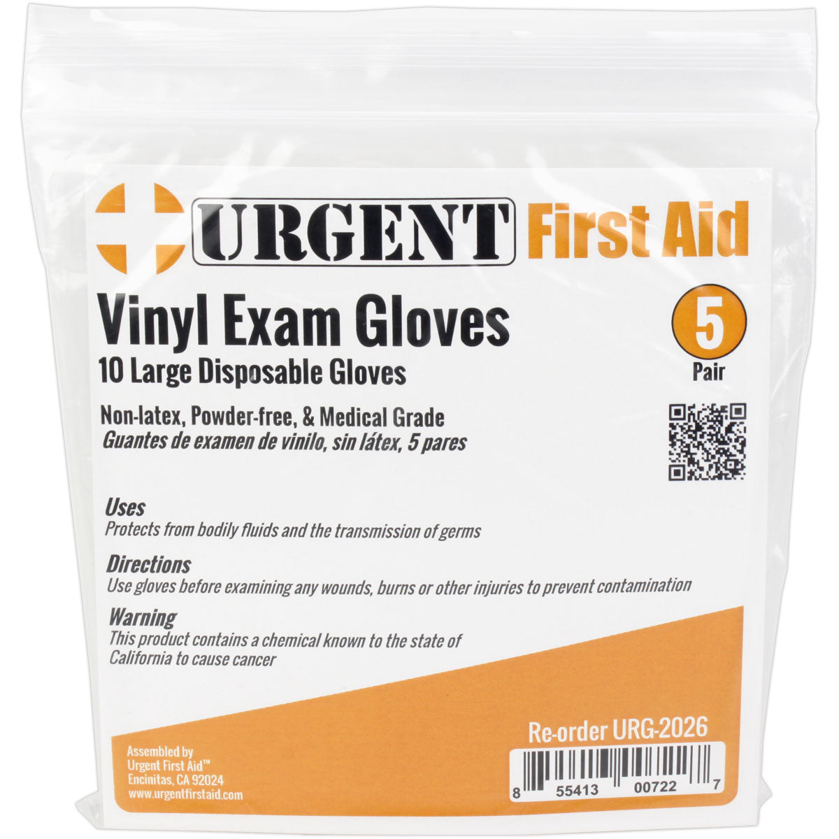 Disposable Gloves, Large, 5 Pair Per Bag - OVERLANDERS Outfitter