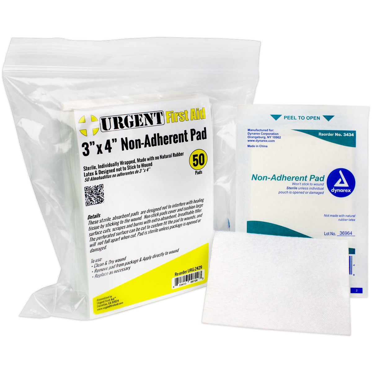 3"x4" Non-Adherent Pad, 50 Per Bag - OVERLANDERS Outfitter
