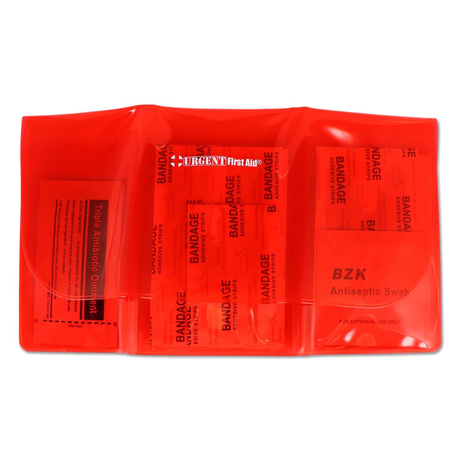 Mini Folding First Aid Pack, Red, Urgent First Aid, 18 Pieces - OVERLANDERS Outfitter