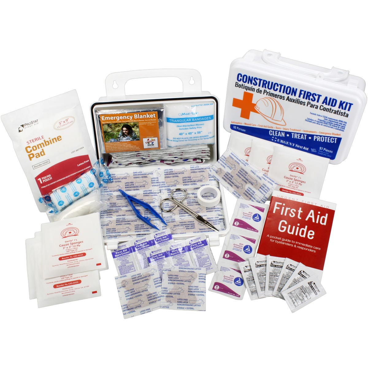 Bilingual OSHA Contractors First Aid Kit for Job Sites up to 10 People, 97 pieces - OVERLANDERS Outfitter