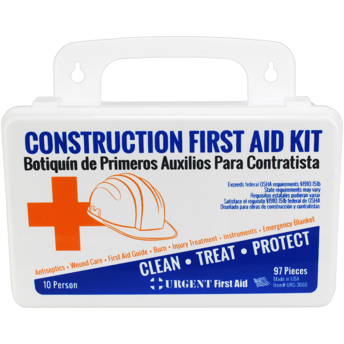 Bilingual OSHA Contractors First Aid Kit for Job Sites up to 10 People, 97 pieces - OVERLANDERS Outfitter
