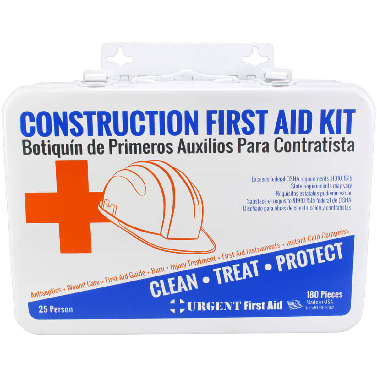 Bilingual OSHA Contractors First Aid Kit for Job Sites up to 25 People, 180 pieces - OVERLANDERS Outfitter