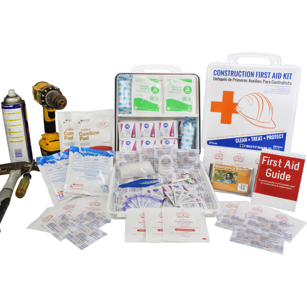 Bilingual OSHA Contractors First Aid Kit for Job Sites up to 50 People, 238 pieces - OVERLANDERS Outfitter