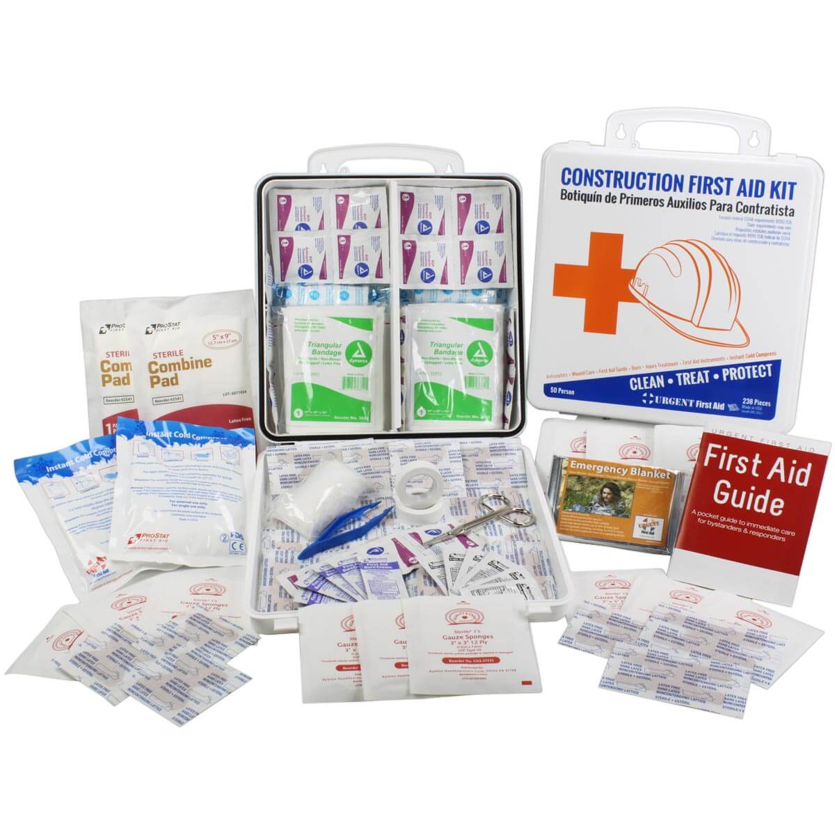 Bilingual OSHA Contractors First Aid Kit for Job Sites up to 50 People, 238 pieces - OVERLANDERS Outfitter