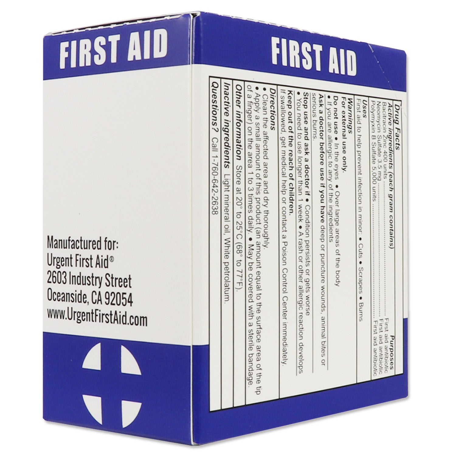 Box of 25 single-dose packets of Quakekits Triple Antibiotic Ointment for minor cuts and skin infections.