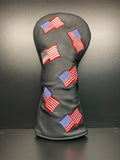 USA flag golf club headcover by ParWestGolf, featuring vibrant red, white, and blue stars and stripes design.