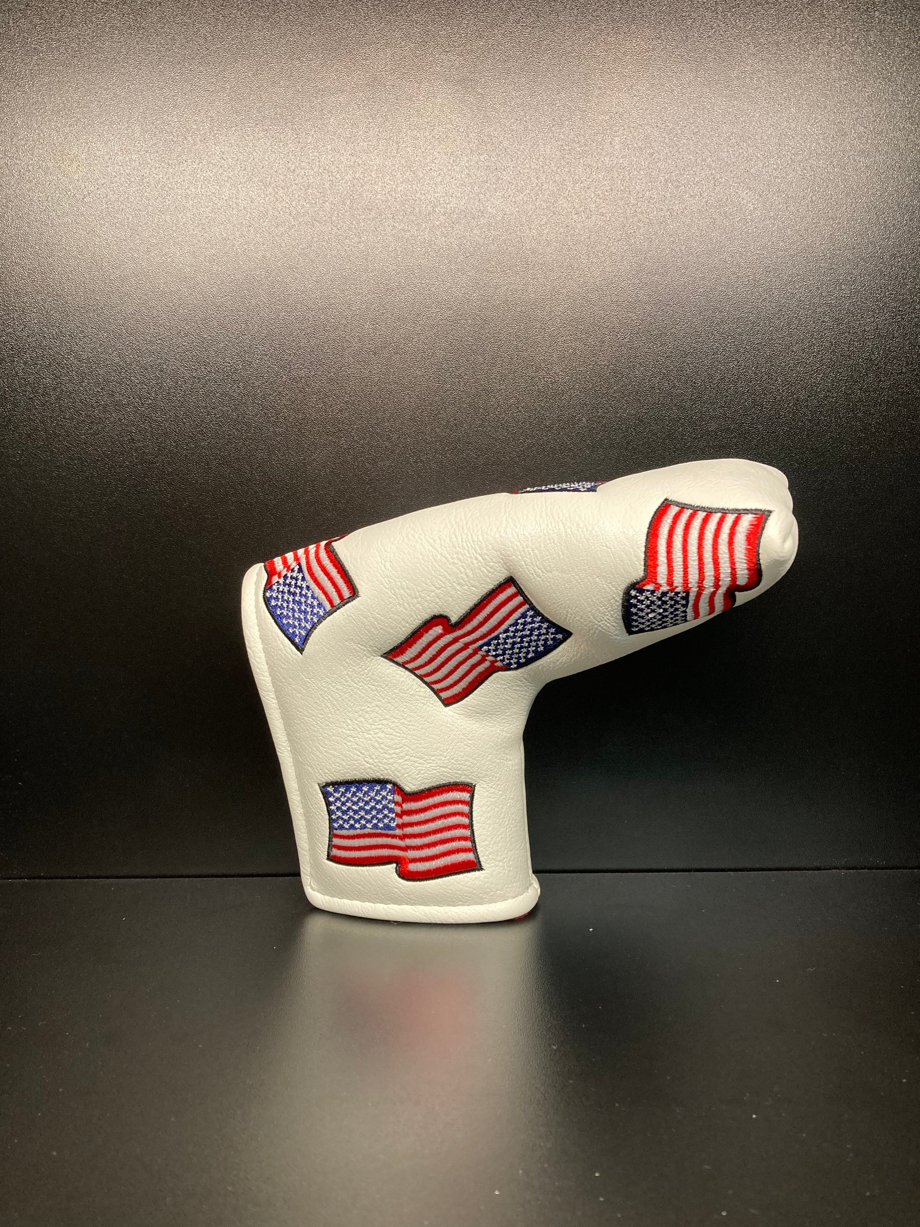USA flag golf club headcover by ParWestGolf, featuring a vibrant red, white, and blue American flag design for golf clubs.