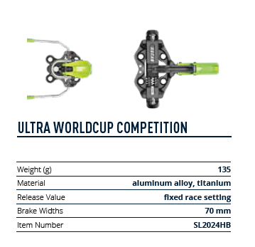 HAGAN Ski Mountaineering Ultra World Cup Brake bindings for ski mountaineering and competition skiing.