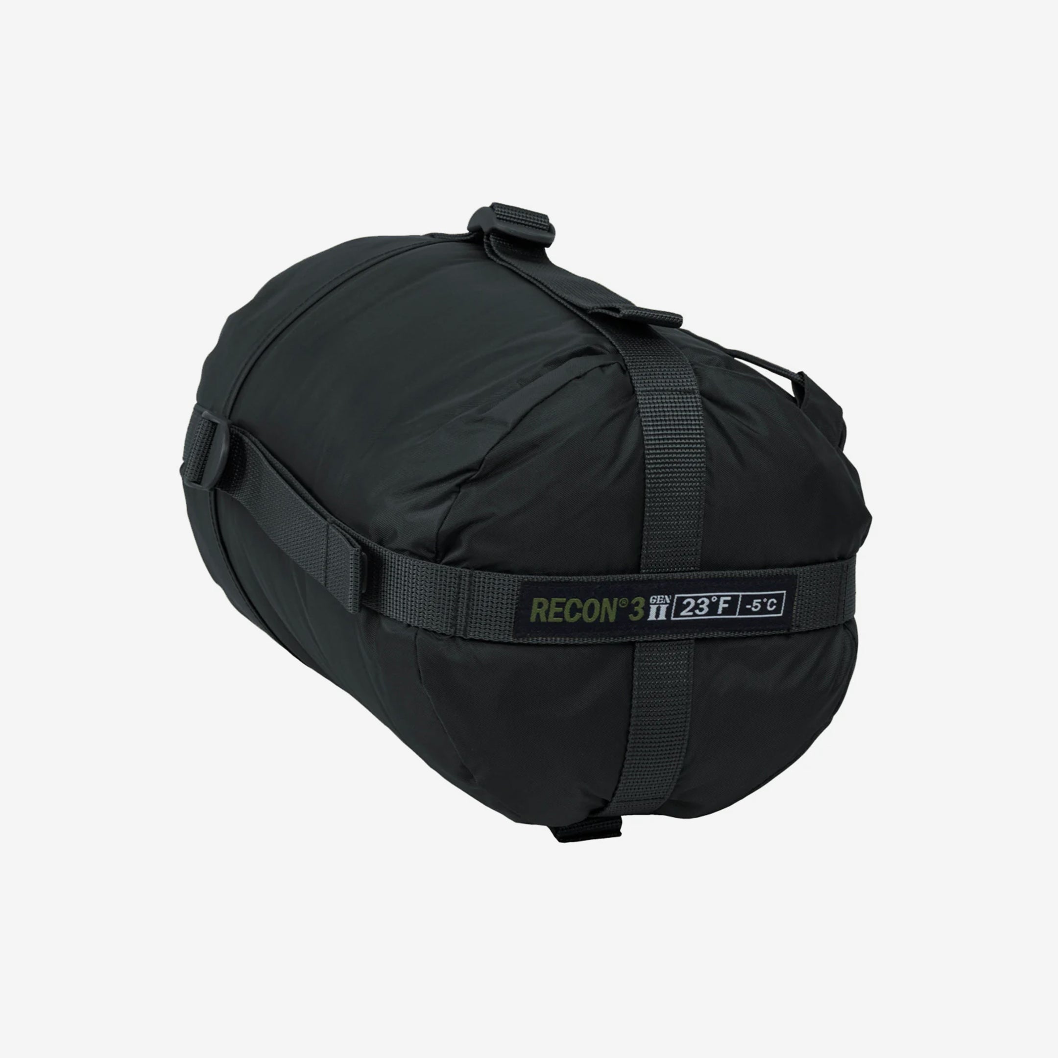 Elite Survival Systems Recon 3 sleeping bag rated to 23°F, showing its insulated, durable design and compact shape for outdoor camping.