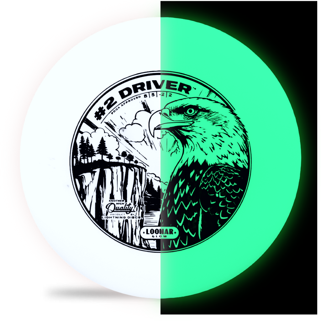 Gotta Go Gotta Throw Lightning Loonar Glow #2 Driver golf disc with luminous design, suitable for fairway and golf practice.