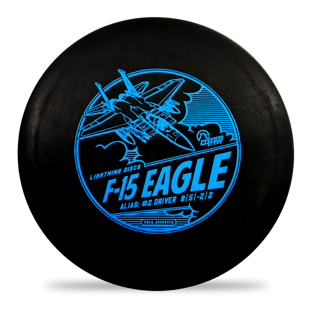 Gotta Go Gotta Throw Lightning Warbird F-15 Eagle #2 golf disc, driver type with detailed eagle design on the disc surface