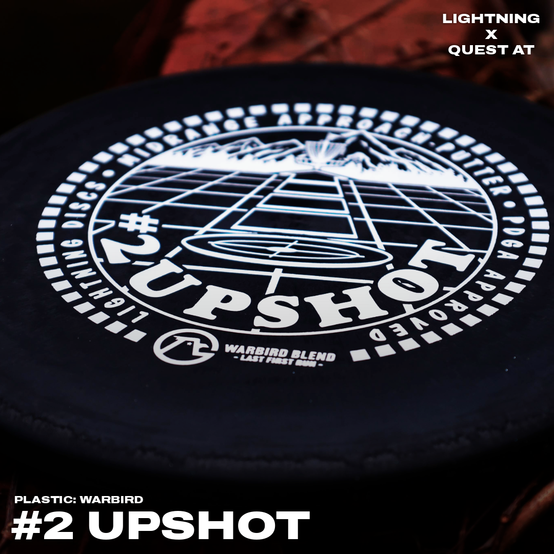 Lightning Limited Edition Last First Run Warbird Plastic #2 Upshot Putter golf disc with vibrant design and detailed branding.