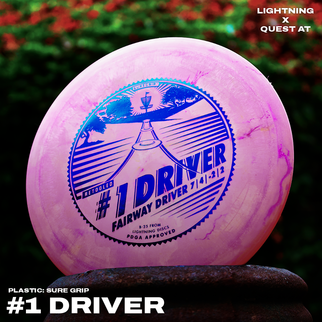 Lightning Golf Discs Lightning Sure Grip #1 Driver fairway golf disc with a sleek design and aerodynamic shape for accurate throws.