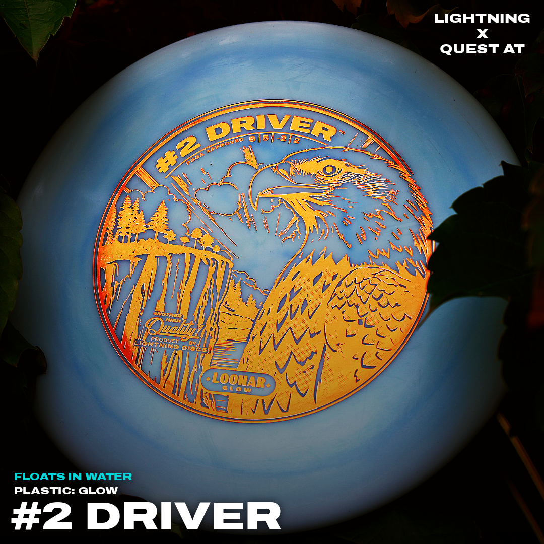 Gotta Go Gotta Throw Lightning Loonar Glow #2 Driver golf disc with luminous design, suitable for fairway shots in disc golf.