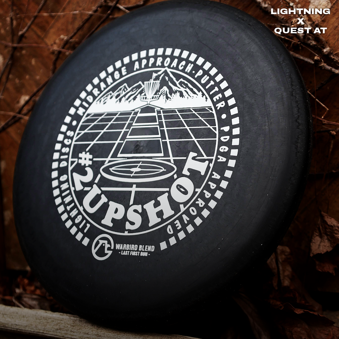 Lightning Golf Discs Last First Run Warbird Plastic #2 Upshot Putter golf disc with limited edition design and bold graphics.