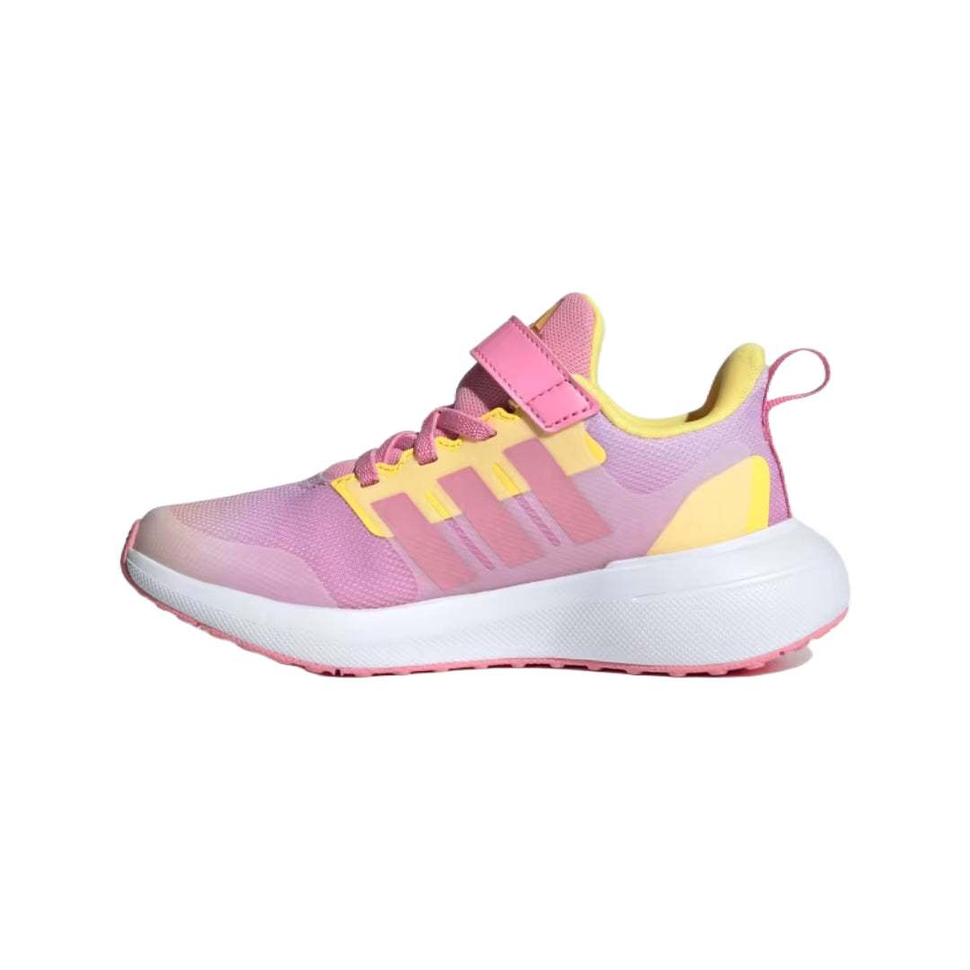 Runnwalk adidas Kid's FortaRun 2.0 elastic lace shoes in various colors, featuring breathable material and sporty design for kids.