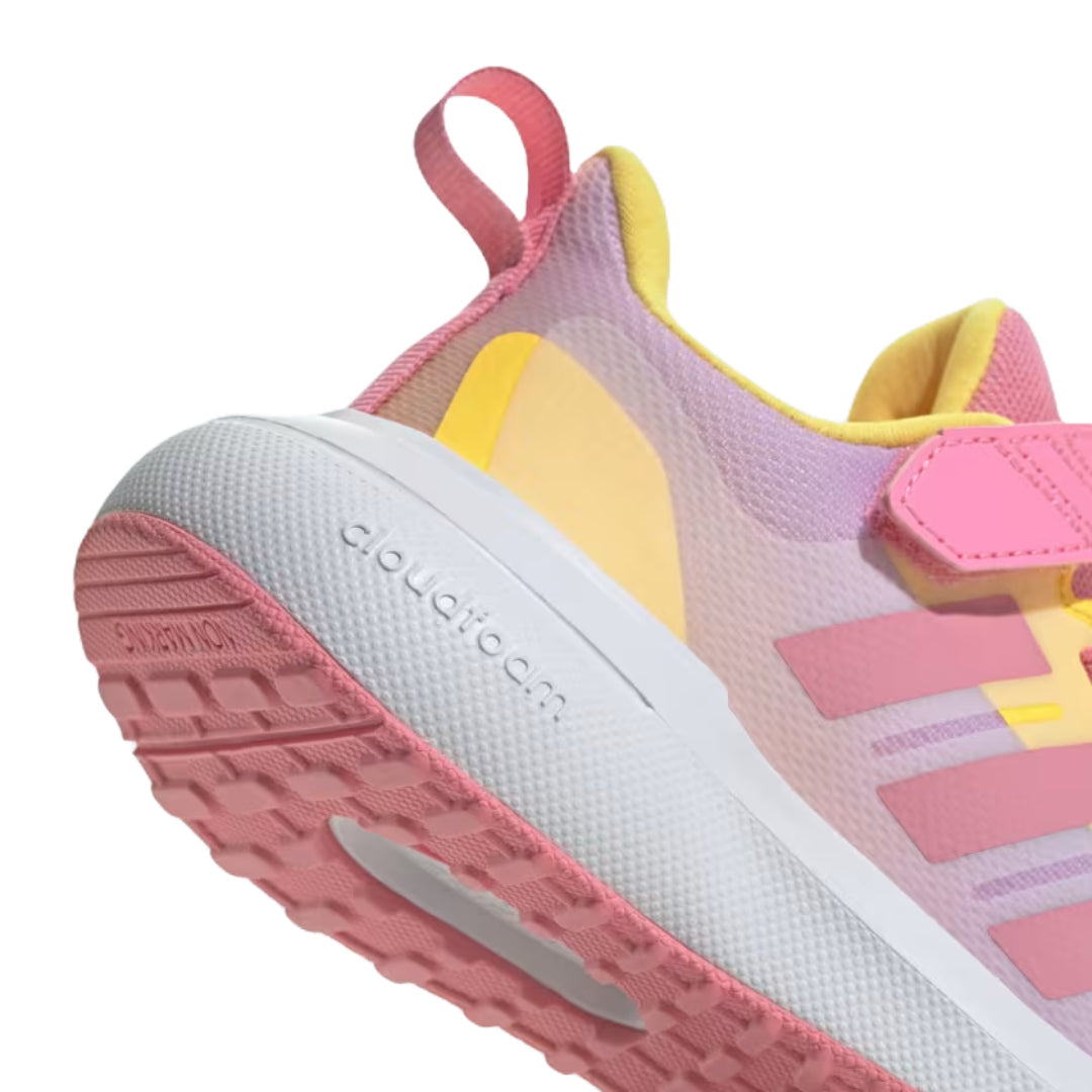 Runnwalk adidas Kid's FortaRun 2.0 elastic lace shoes in various colors, featuring sporty design and breathable fabric for kids.