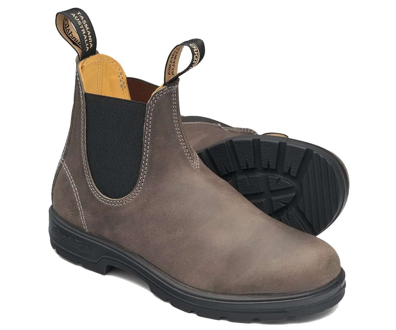 Runnwalk Blundstone 1469 men's Chelsea boots in steel grey with leather upper and elastic side panels, casual and stylish footwear