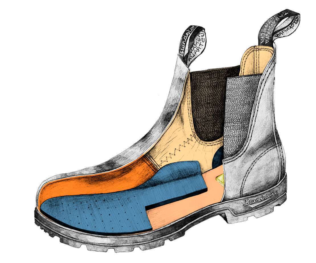 Runnwalk Blundstone 1469 men's classic Chelsea boots in steel grey, featuring slip-on design and sturdy leather construction.