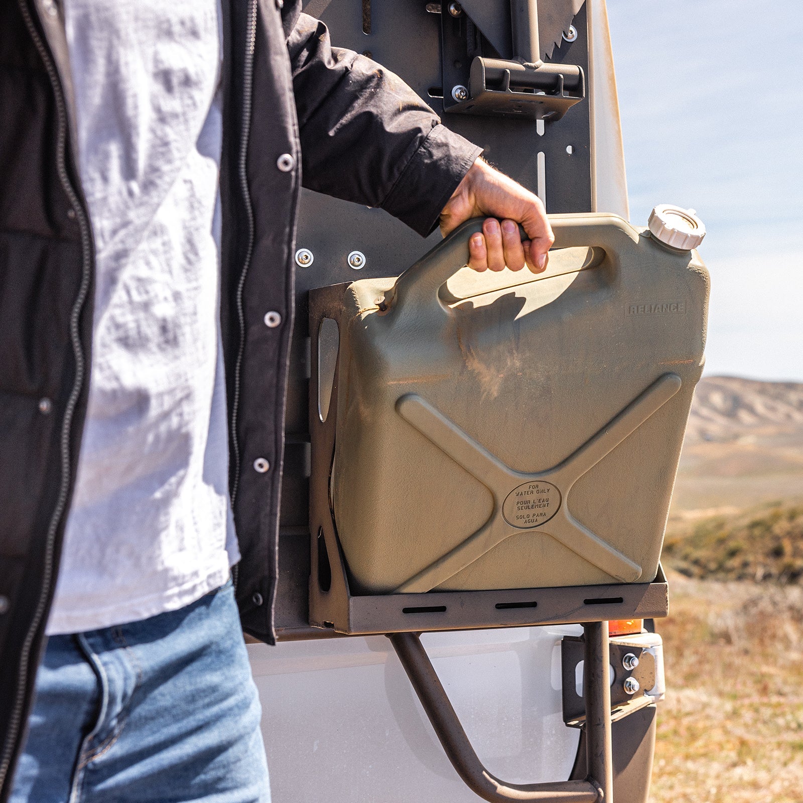 Sprinter Mule Carrier by The Van Mart, showcasing a durable exterior part for easy cargo transport on a Sprinter van.