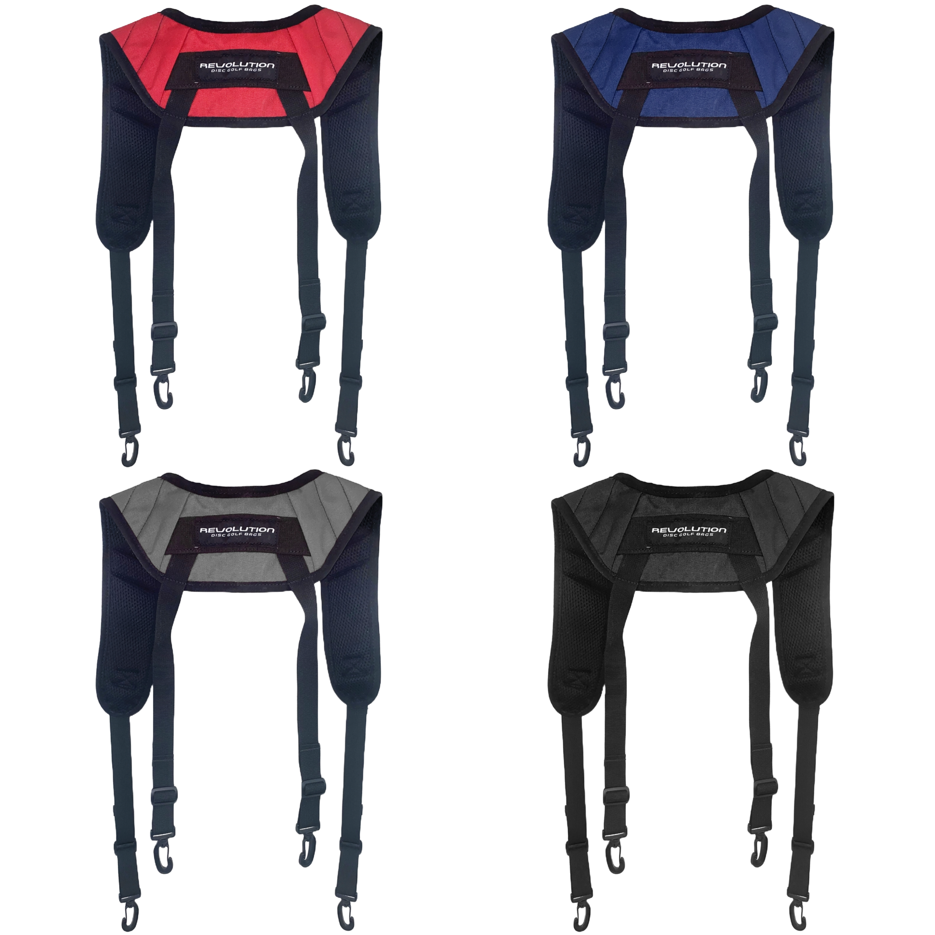 Gotta Go Gotta Throw Revolution Mini Deluxe V3 disc golf bag in onyx with multiple compartments and adjustable straps.
