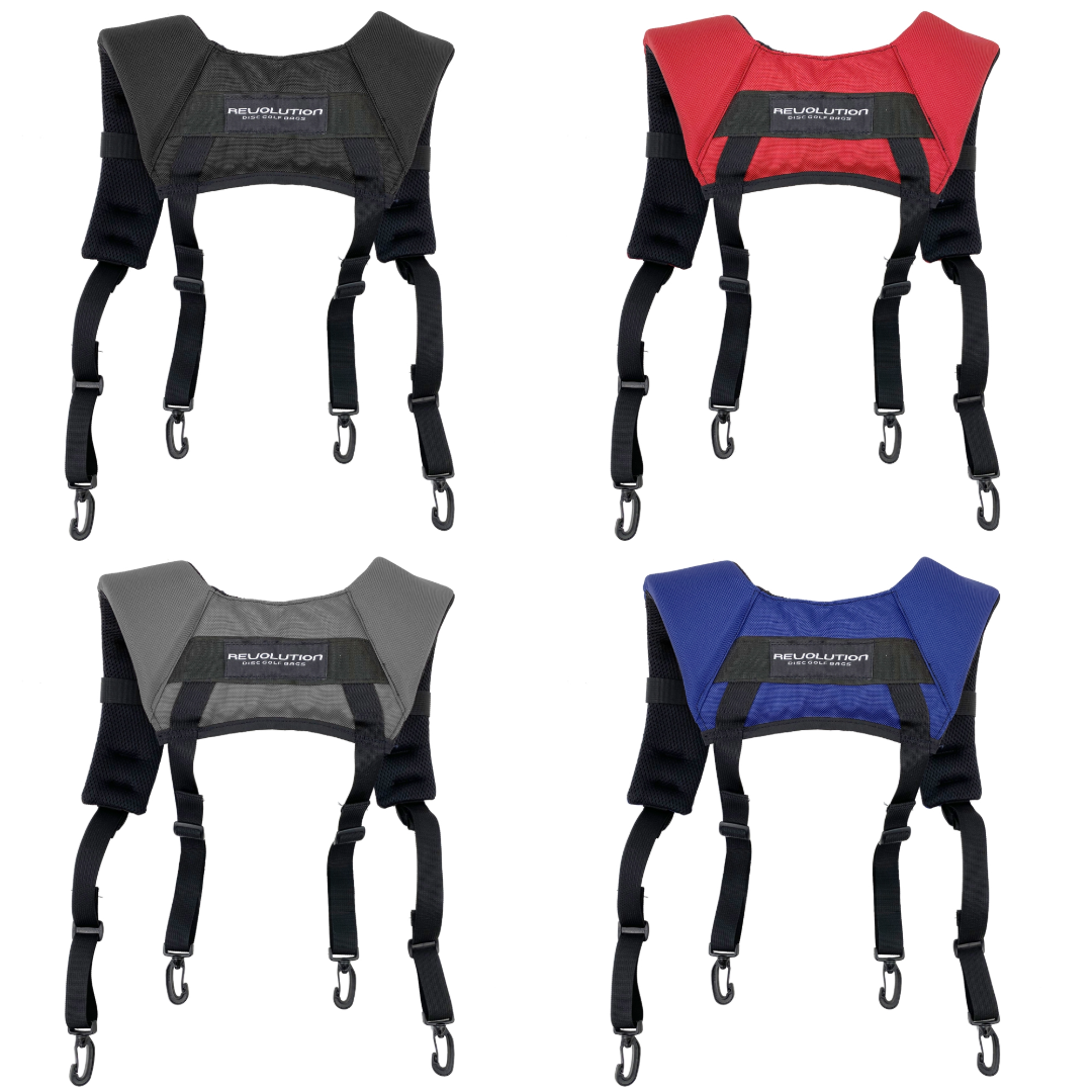 Gotta Go Gotta Throw Revolution Mini Deluxe V3 Disc Golf Bag in onyx with multiple compartments and adjustable strap