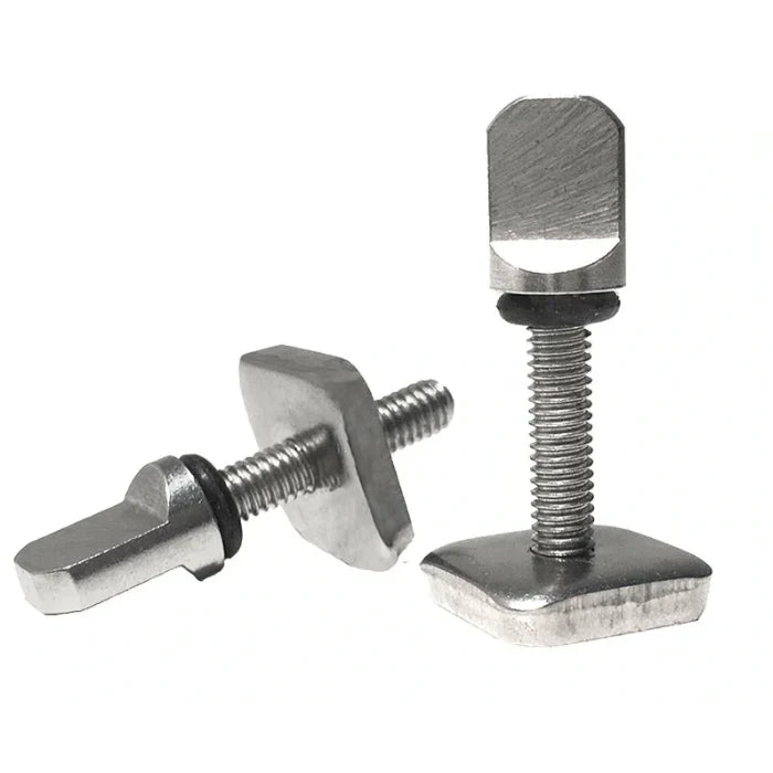 Vamo Life stainless steel fin key screw for fins, tool-free design, durable metal construction, suitable for surfboard fins.