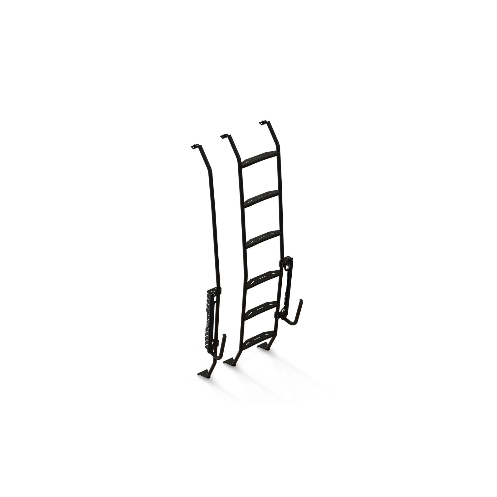 Sprinter exterior surf rack set by The Van Mart, showcasing sturdy racks mounted on a van for surfboard storage.