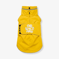 WildGuard rain coat by The Wild Paw, shown in bright yellow with waterproof fabric and adjustable hood for outdoor protection.