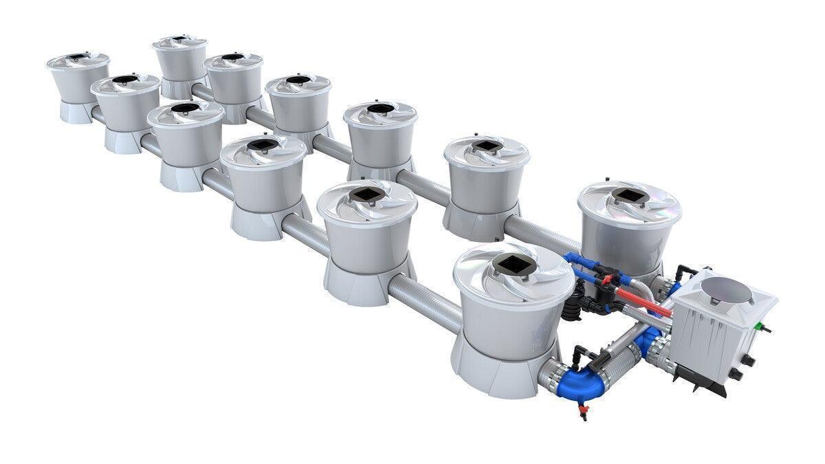 Green Vista Living Alien Hydroponics V-System 12 pot 2-row kit for efficient indoor hydroponic gardening setup.