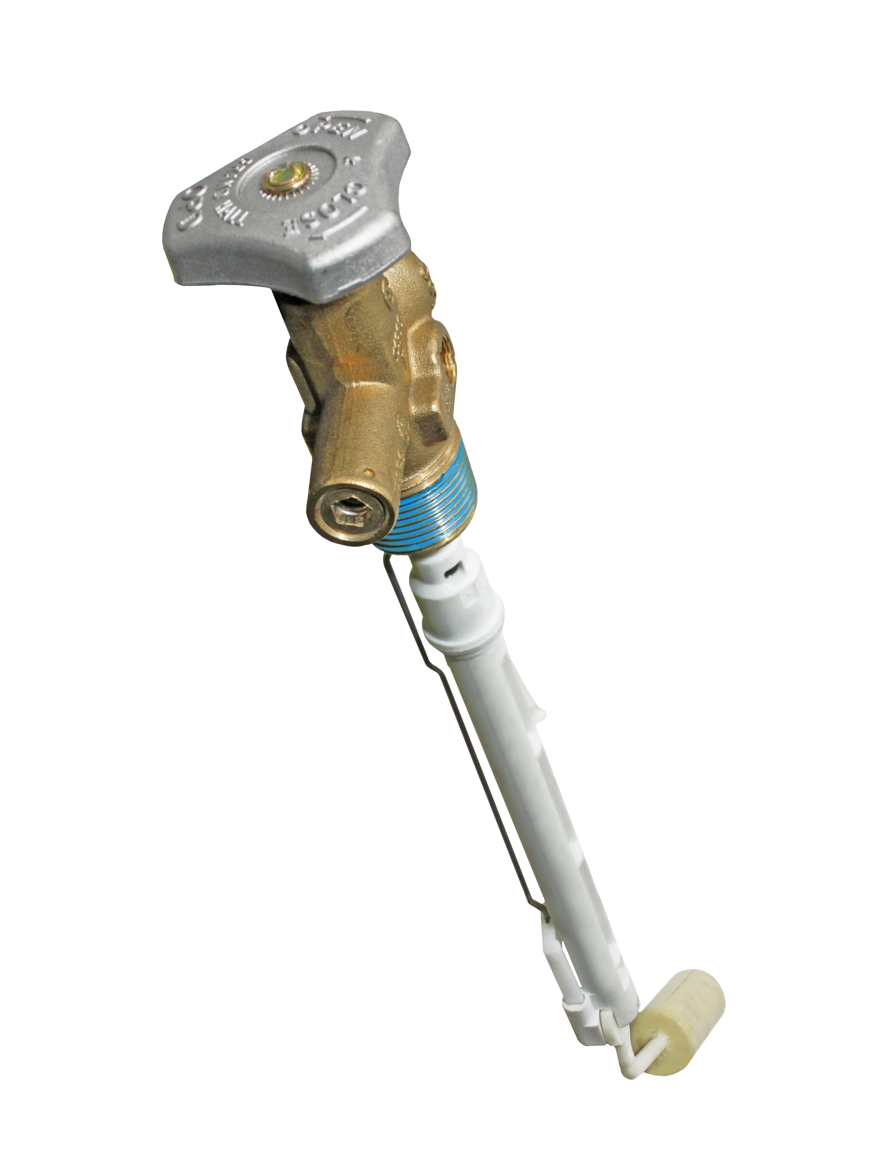 Flame King overfill protection valve for 20lb propane tank, propane accessories, metal valve with safety features.