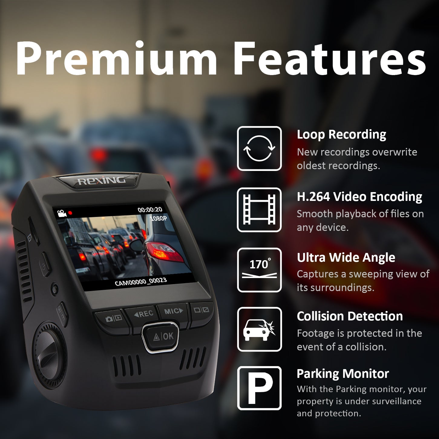 Rexing V1 Basic 1080p Dash Cam - We The Collective