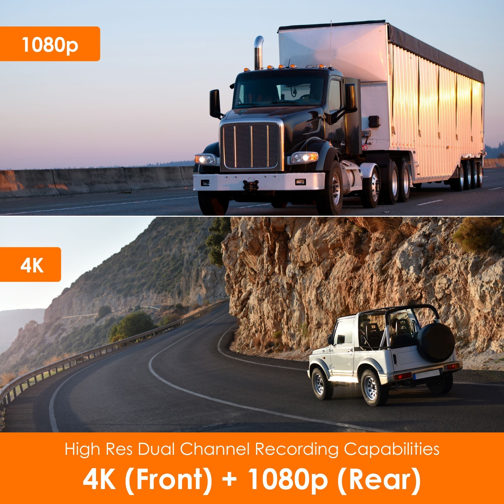 Rexing V1P SE 4K dual channel dash cam with GPS, Wi-Fi, and bonus CPL filters mounted in a vehicle.