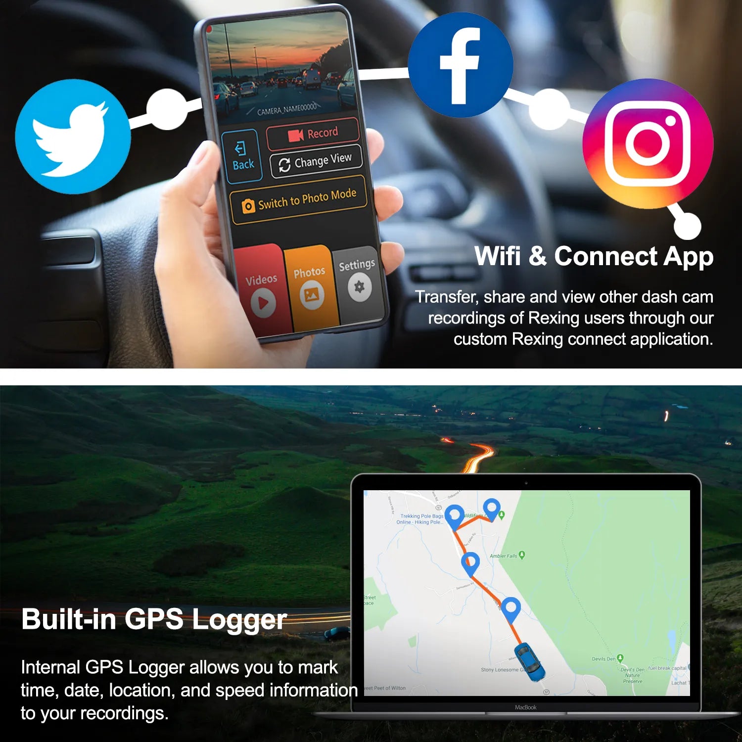 Rexing V5 Bundle Dash Cam 3-Channel Premium 4K with Wi-Fi and GPS - We The Collective